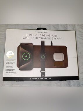 3-in-1 Wireless Charging Pad - Brown